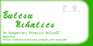 bulcsu mihalics business card